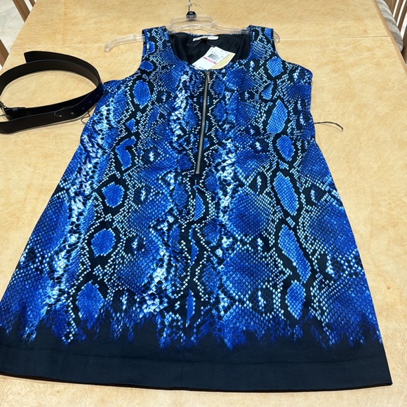 Michael Kors Sexy Front-zip cobalt/black snakeskin-print dress, 10, fully-lined - Picture 6 of 10